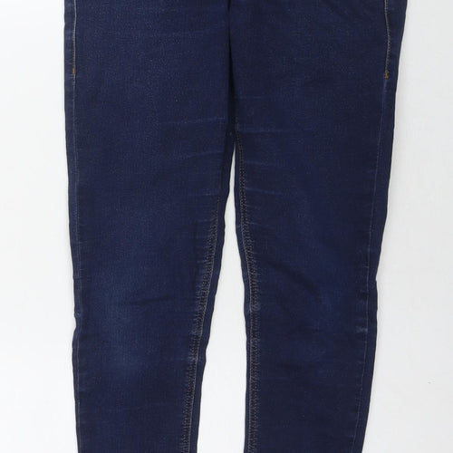 Topshop Womens Blue Cotton Skinny Jeans Size 32 in L30 in Regular Zip