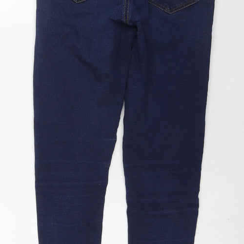 Topshop Womens Blue Cotton Skinny Jeans Size 32 in L30 in Regular Zip