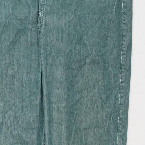 Marks and Spencer Womens Blue Cotton Trousers Size 18 L30 in Regular Zip