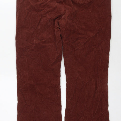 Uniqlo Womens Brown Cotton Trousers Size 30 in L29 in Regular Zip