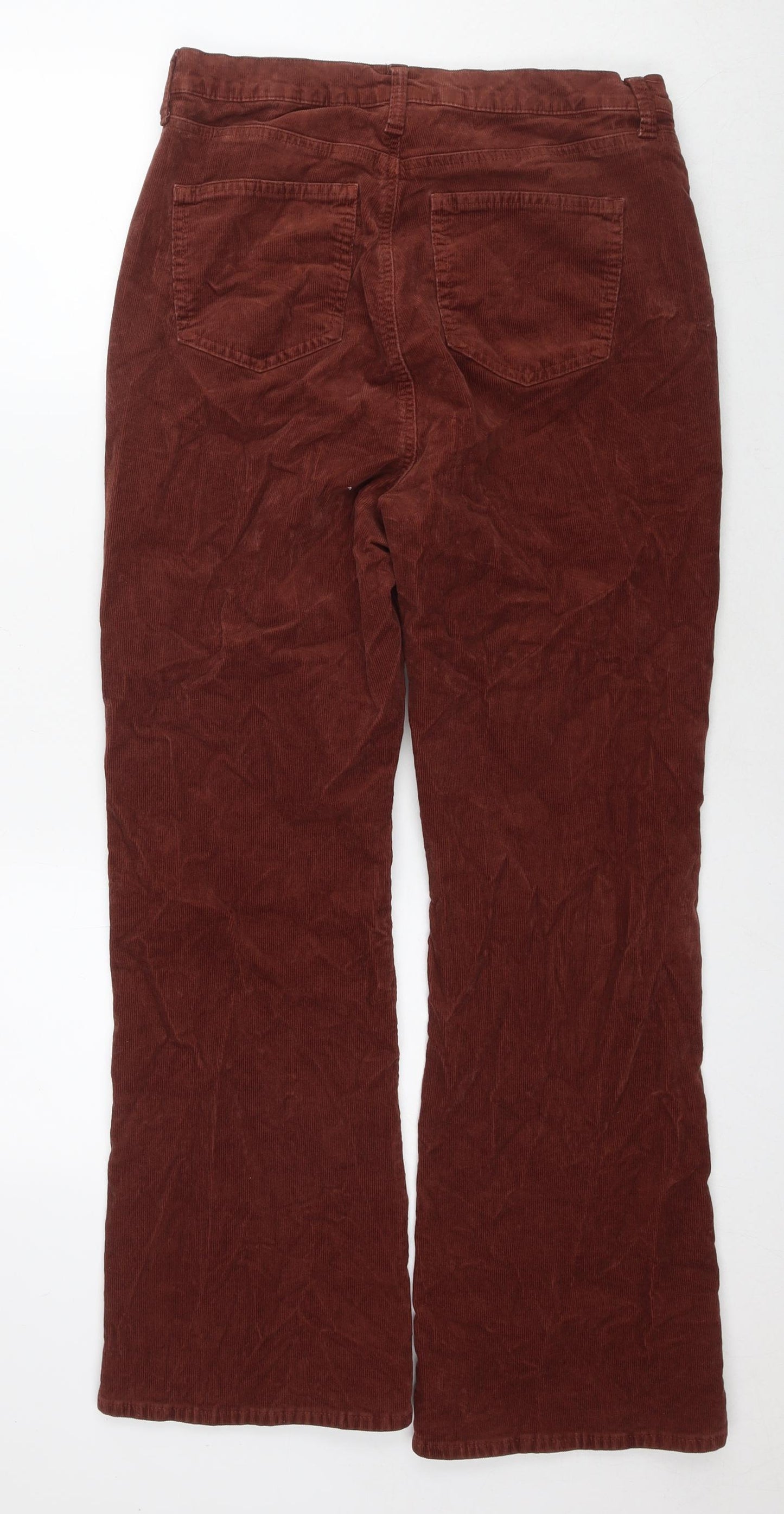 Uniqlo Womens Brown Cotton Trousers Size 30 in L29 in Regular Zip