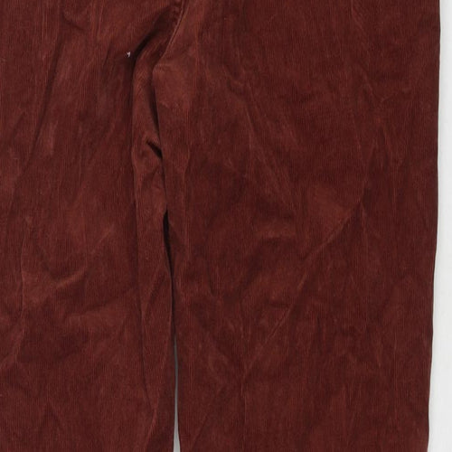 Uniqlo Womens Brown Cotton Trousers Size 30 in L29 in Regular Zip