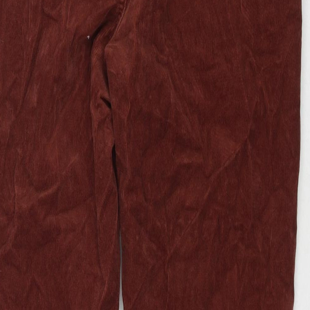 Uniqlo Womens Brown Cotton Trousers Size 30 in L29 in Regular Zip