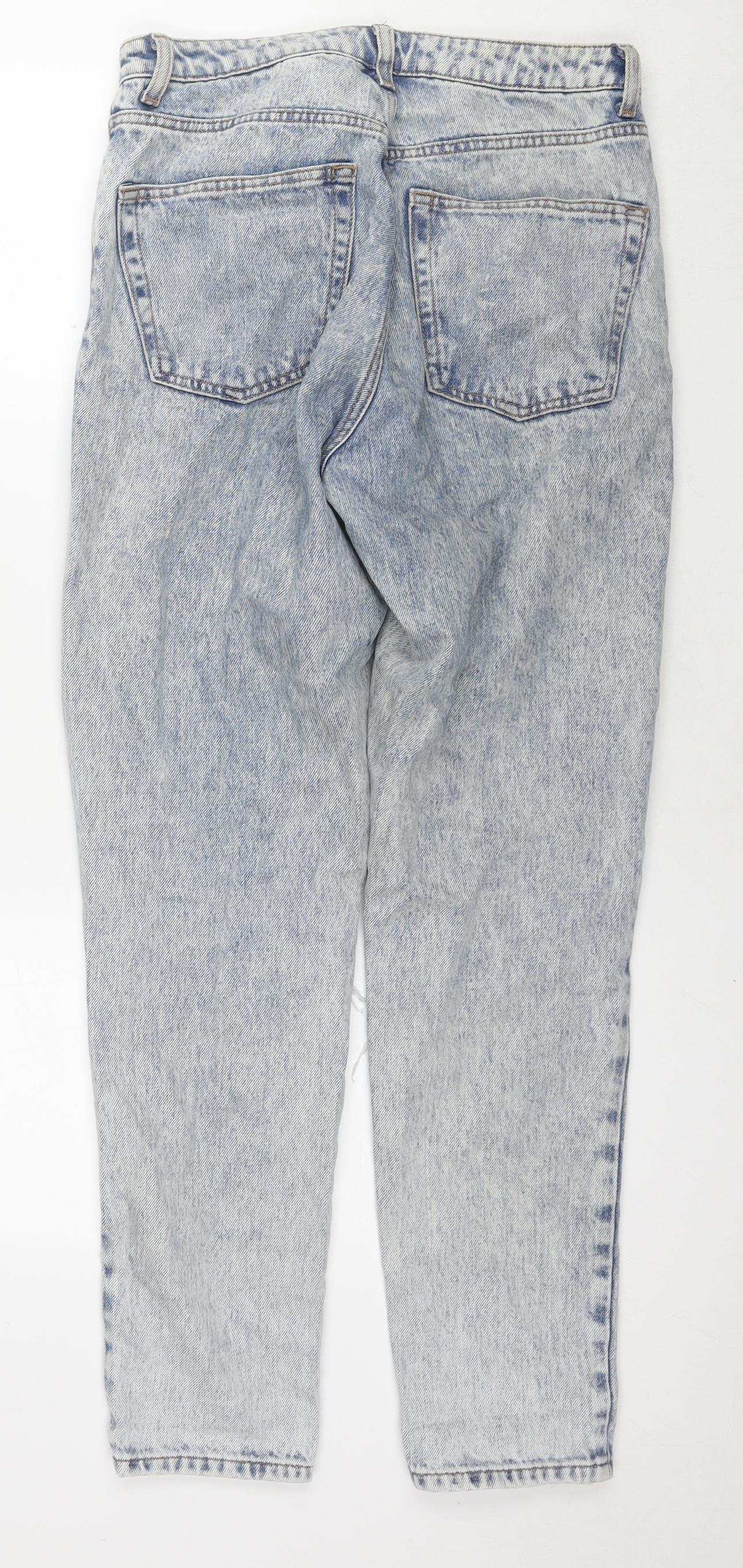 Topshop Womens Blue Cotton Mom Jeans Size 28 in L32 in Regular Zip