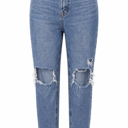 Topshop Womens Blue Cotton Mom Jeans Size 10 L26 in Regular Zip