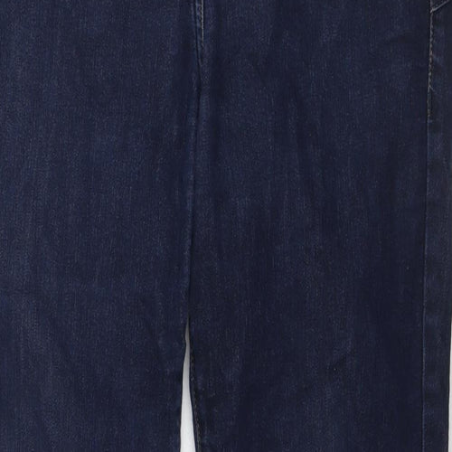 NEXT Womens Blue Cotton Bootcut Jeans Size 16 L31 in Slim Zip