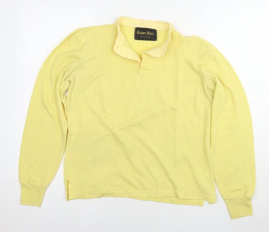 Henry Hall Mens Yellow Wool Henley Sweatshirt Size L