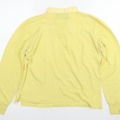 Henry Hall Mens Yellow Wool Henley Sweatshirt Size L