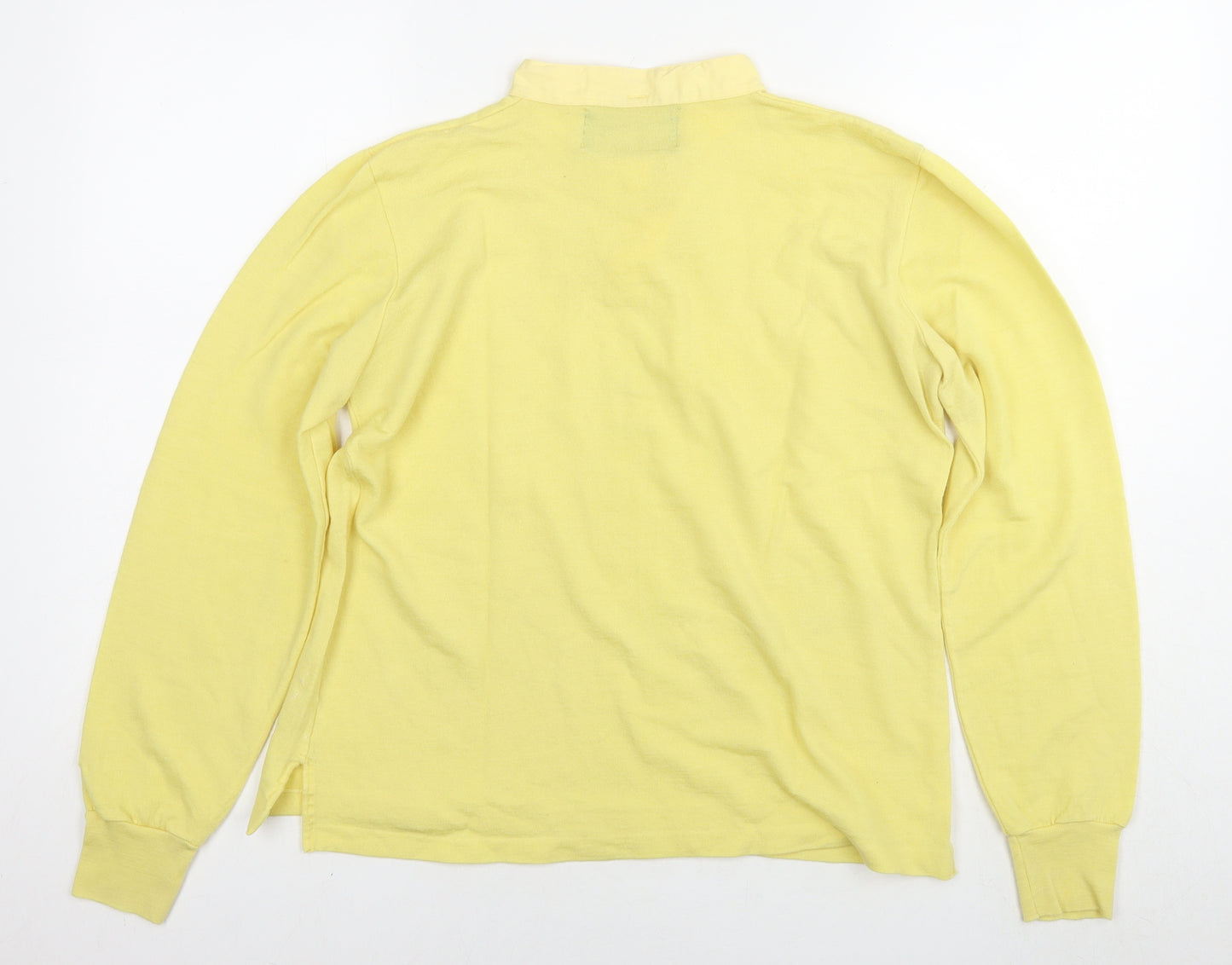 Henry Hall Mens Yellow Wool Henley Sweatshirt Size L