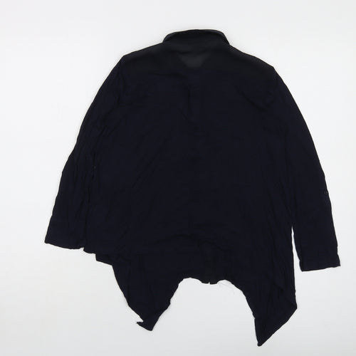 Ann Taylor Womens Blue Viscose Basic Blouse Size 2XS Collared