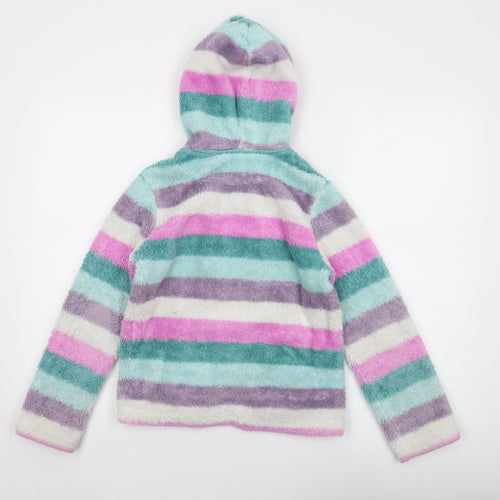 John Lewis Girls Multicoloured Striped Jacket Size 11 Years Zip