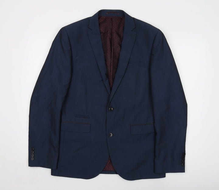 NEXT Mens Blue Polyester Jacket Suit Jacket Size 40 Regular