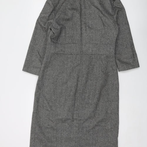 Austin Reed Womens Grey Polyester Sheath Size 12 V-Neck Zip