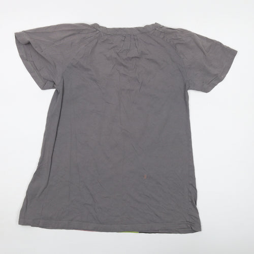 Numph Womens Grey Cotton Basic T-Shirt Size M Round Neck
