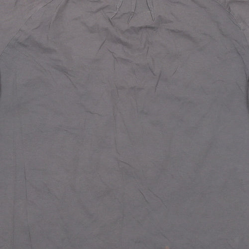 Numph Womens Grey Cotton Basic T-Shirt Size M Round Neck