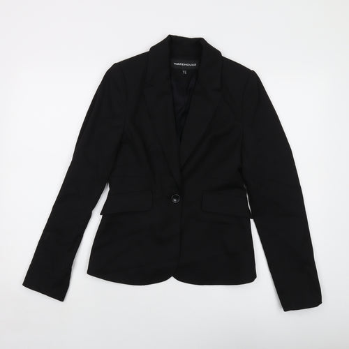Warehouse Womens Black Jacket Size 10 Button