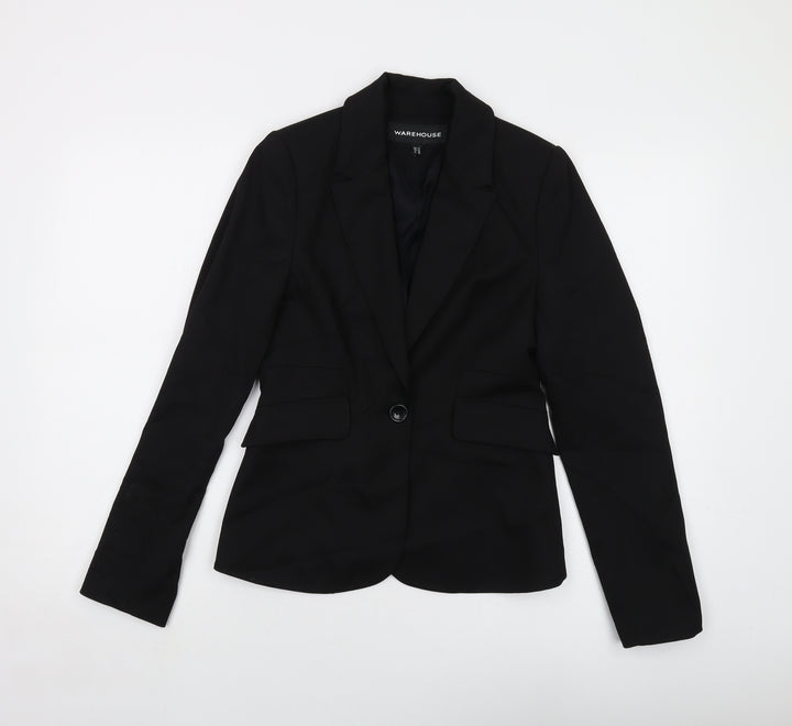 Warehouse Womens Black Jacket Size 10 Button