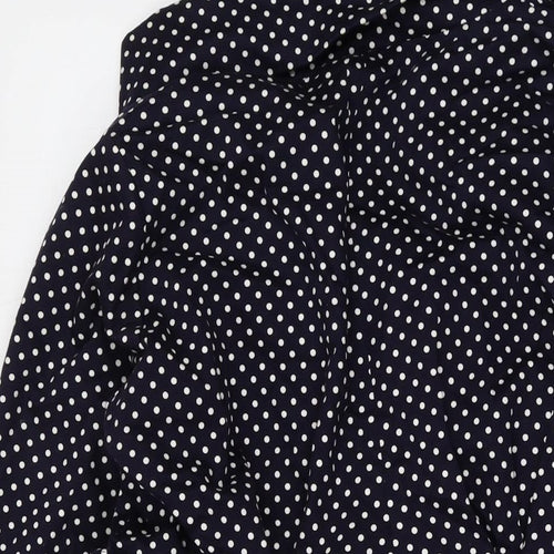 Ringspuin Womens Blue Polka Dot Overcoat Coat Size 10 Button