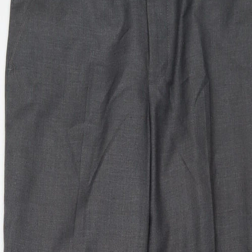 Yaly Mens Grey Polyester Trousers Size 30 in L31 in Regular Hook & Eye
