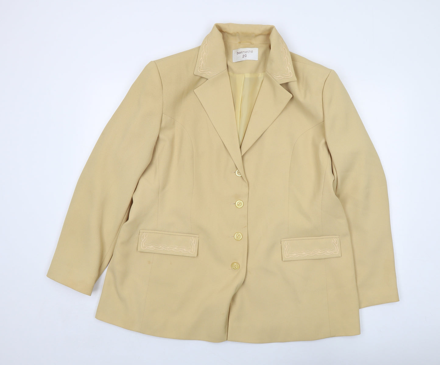 Bonmarché Womens Yellow Jacket Size 20 Button