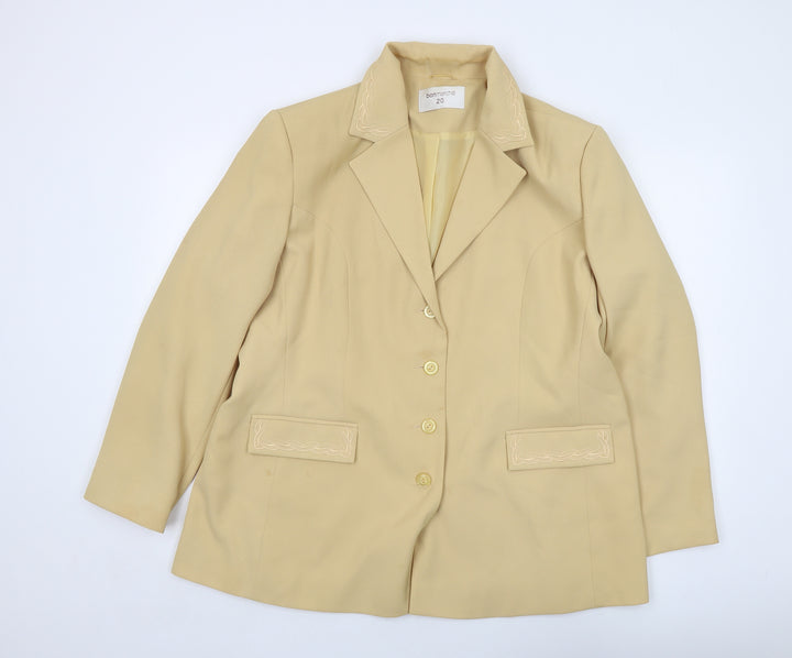 Bonmarché Womens Yellow Jacket Size 20 Button