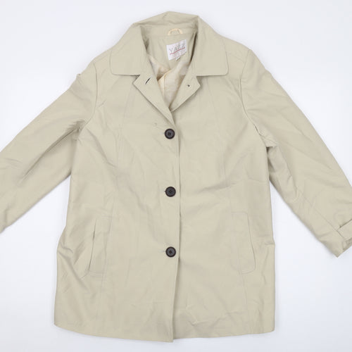 Yazz Womens Beige Jacket Size 12 Button
