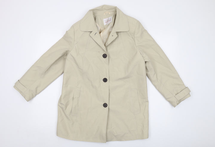 Yazz Womens Beige Jacket Size 12 Button