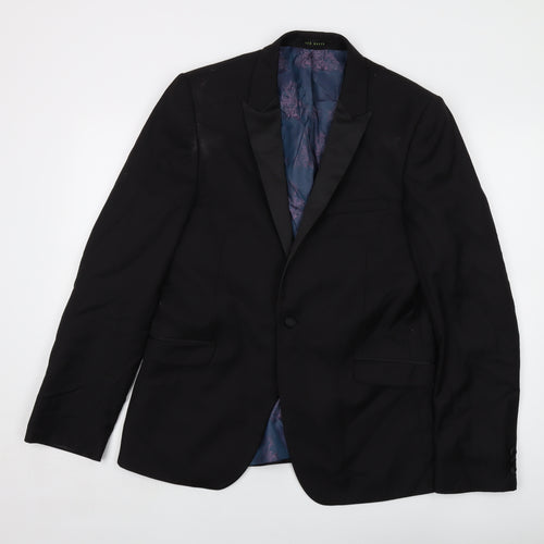 Ted Baker Mens Black Wool Jacket Suit Jacket Size 40 Regular