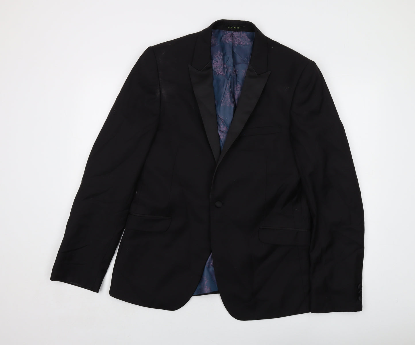 Ted Baker Mens Black Wool Jacket Suit Jacket Size 40 Regular