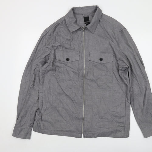 H&M Mens Grey Jacket Size L Zip