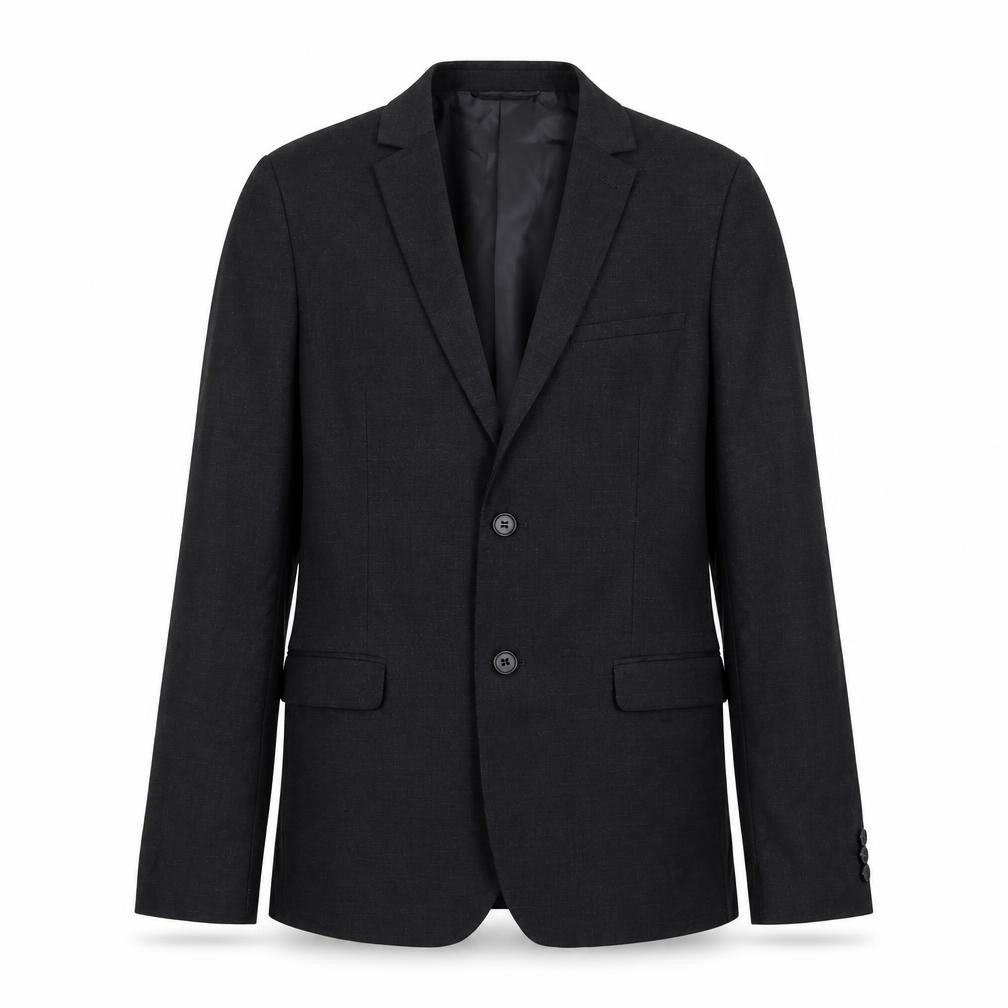 Front view of Marks & Spencer boys’ grey jacket, size 14-15, years button