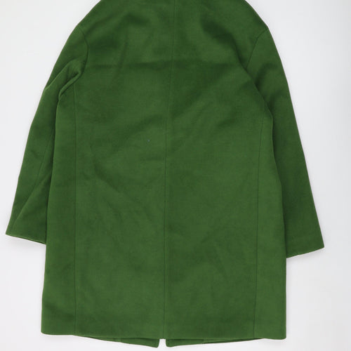 Marks and Spencer Womens Green Overcoat Coat Size 14 Button