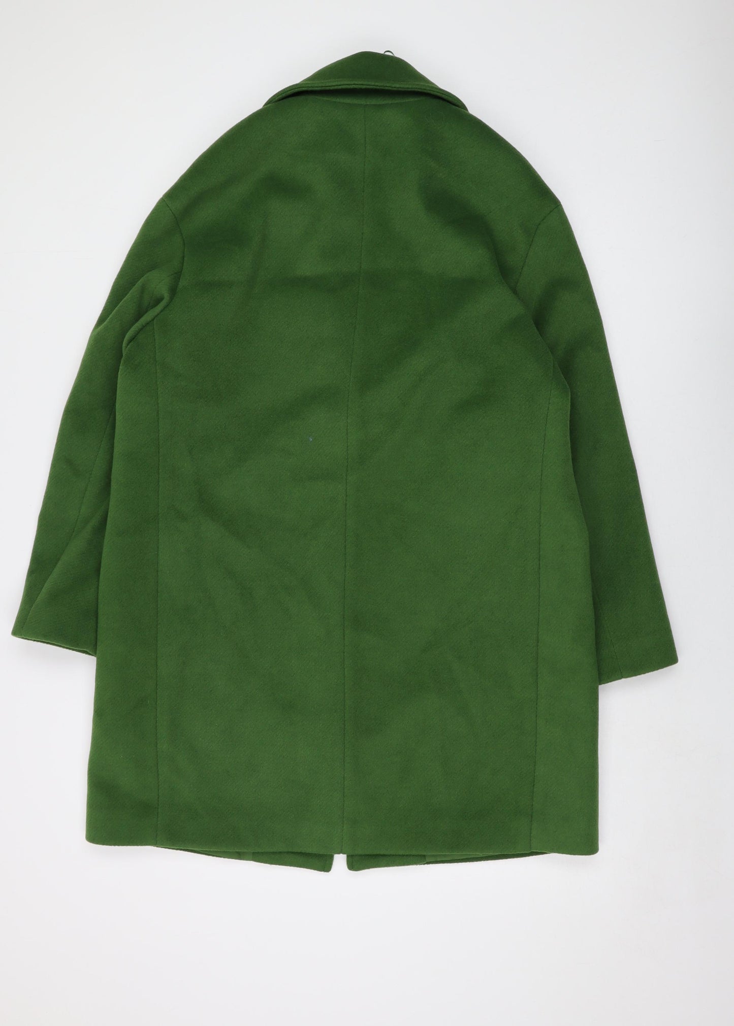 Marks and Spencer Womens Green Overcoat Coat Size 14 Button