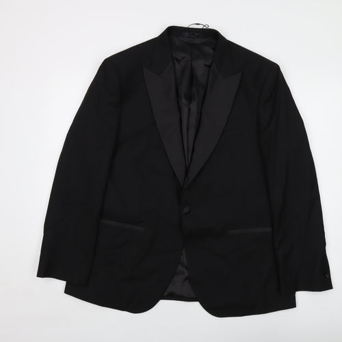 Marks and Spencer Mens Black Polyester Jacket Suit Jacket Size 42 Regular