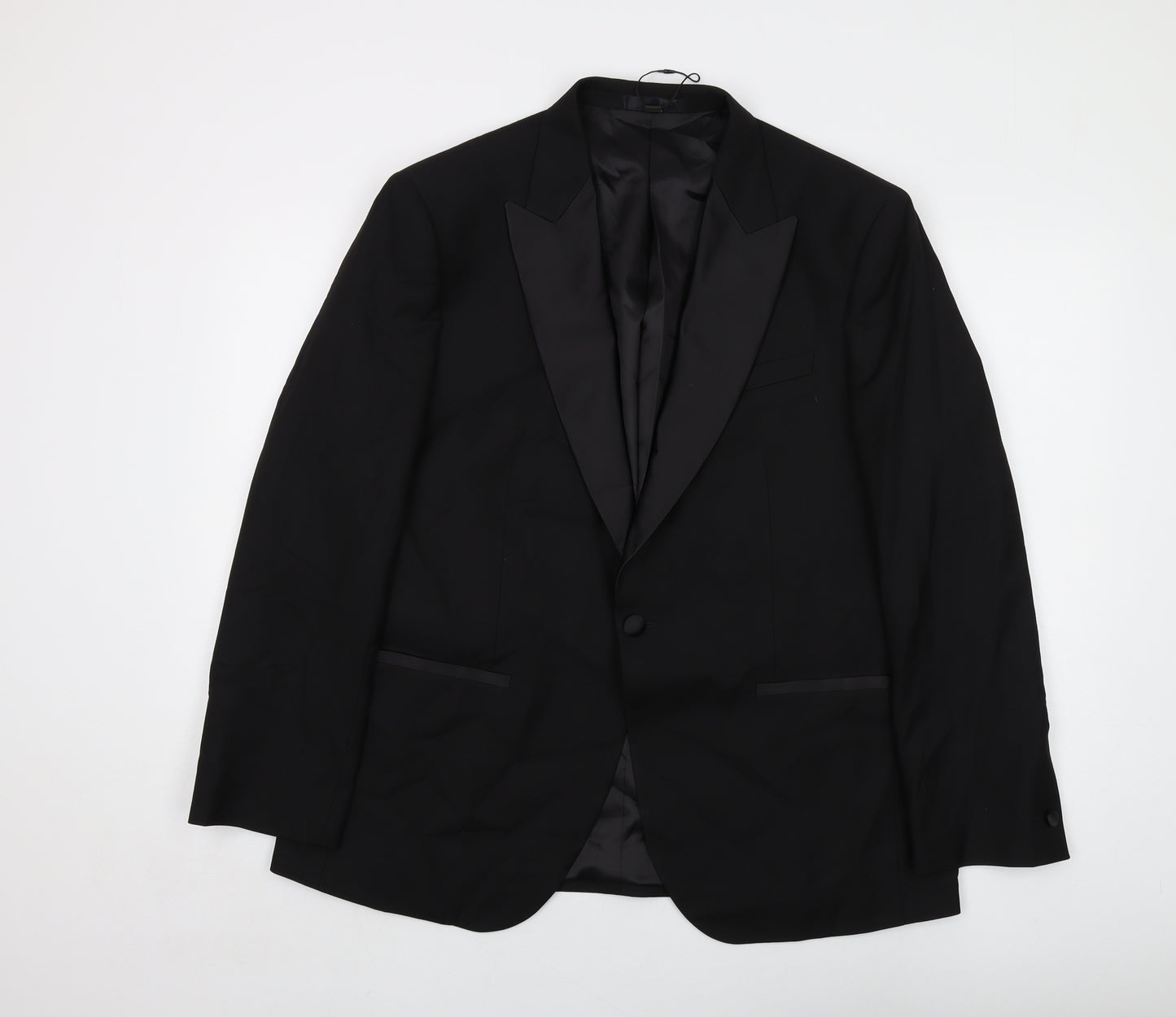 Marks and Spencer Mens Black Polyester Jacket Suit Jacket Size 42 Regular