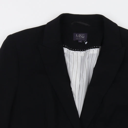 Marks and Spencer Womens Black Jacket Size 12 Button