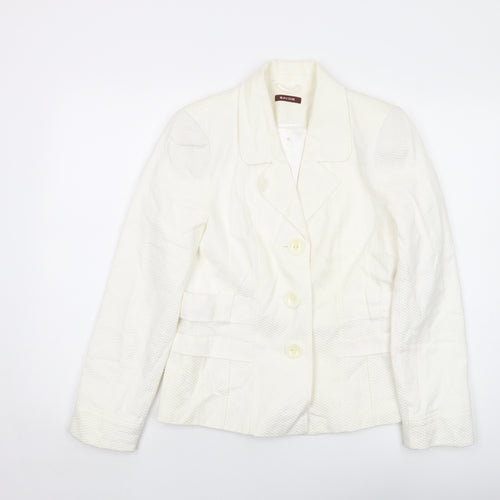 Savoir Womens Ivory Jacket Size 12 Button