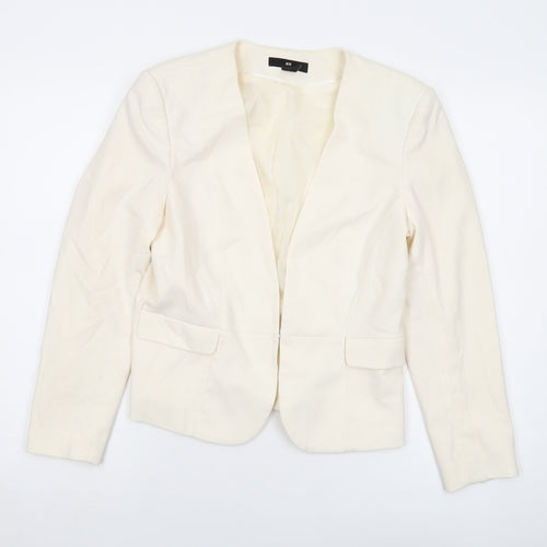 H&M Womens Ivory Jacket Size 12 Hook & Eye