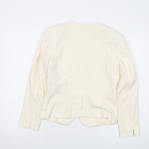 H&M Womens Ivory Jacket Size 12 Hook & Eye