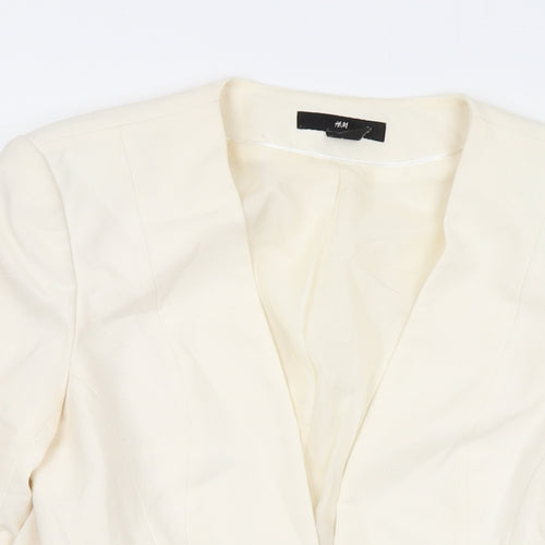 H&M Womens Ivory Jacket Size 12 Hook & Eye