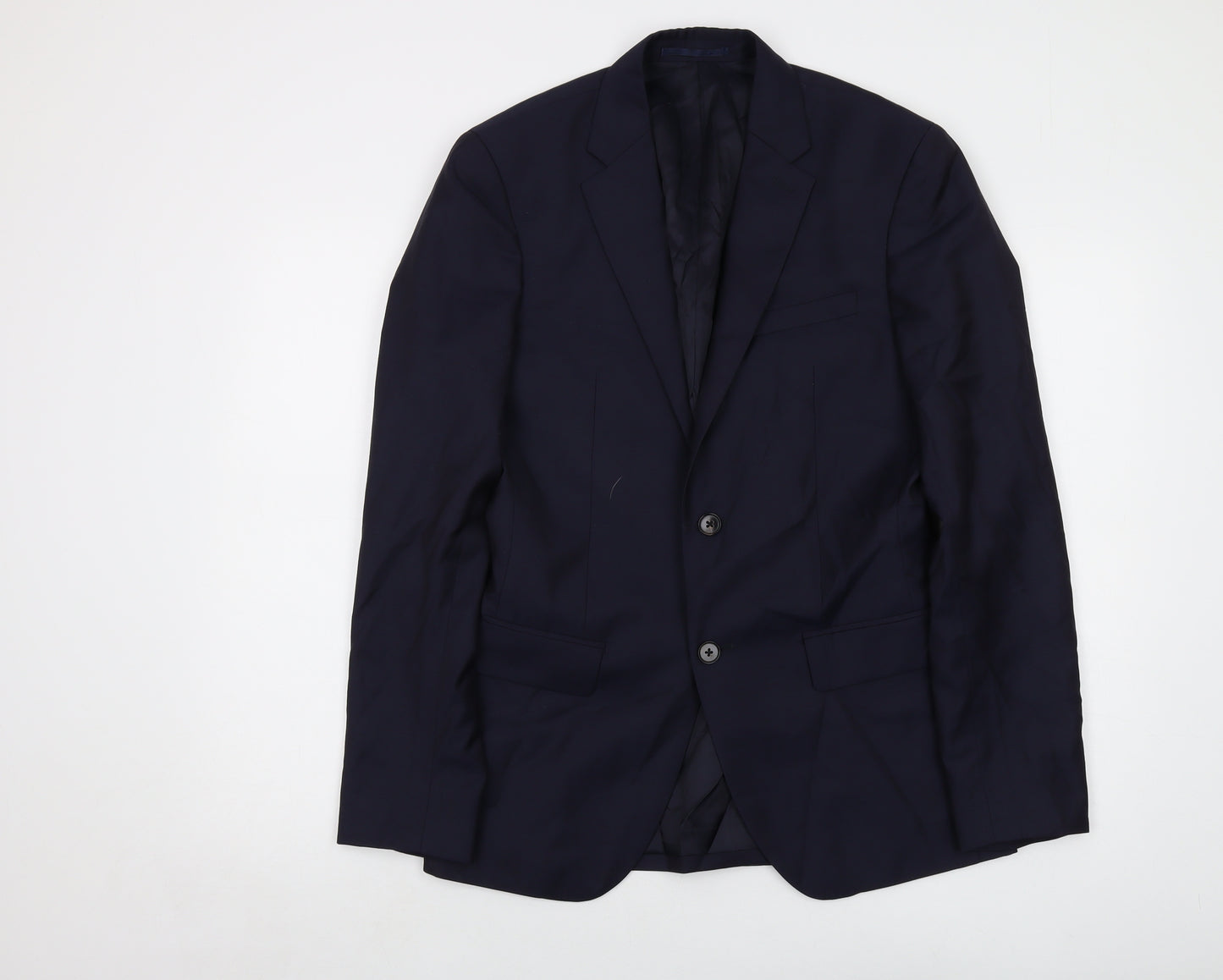 Reiss Mens Blue Wool Jacket Suit Jacket Size 38 Regular