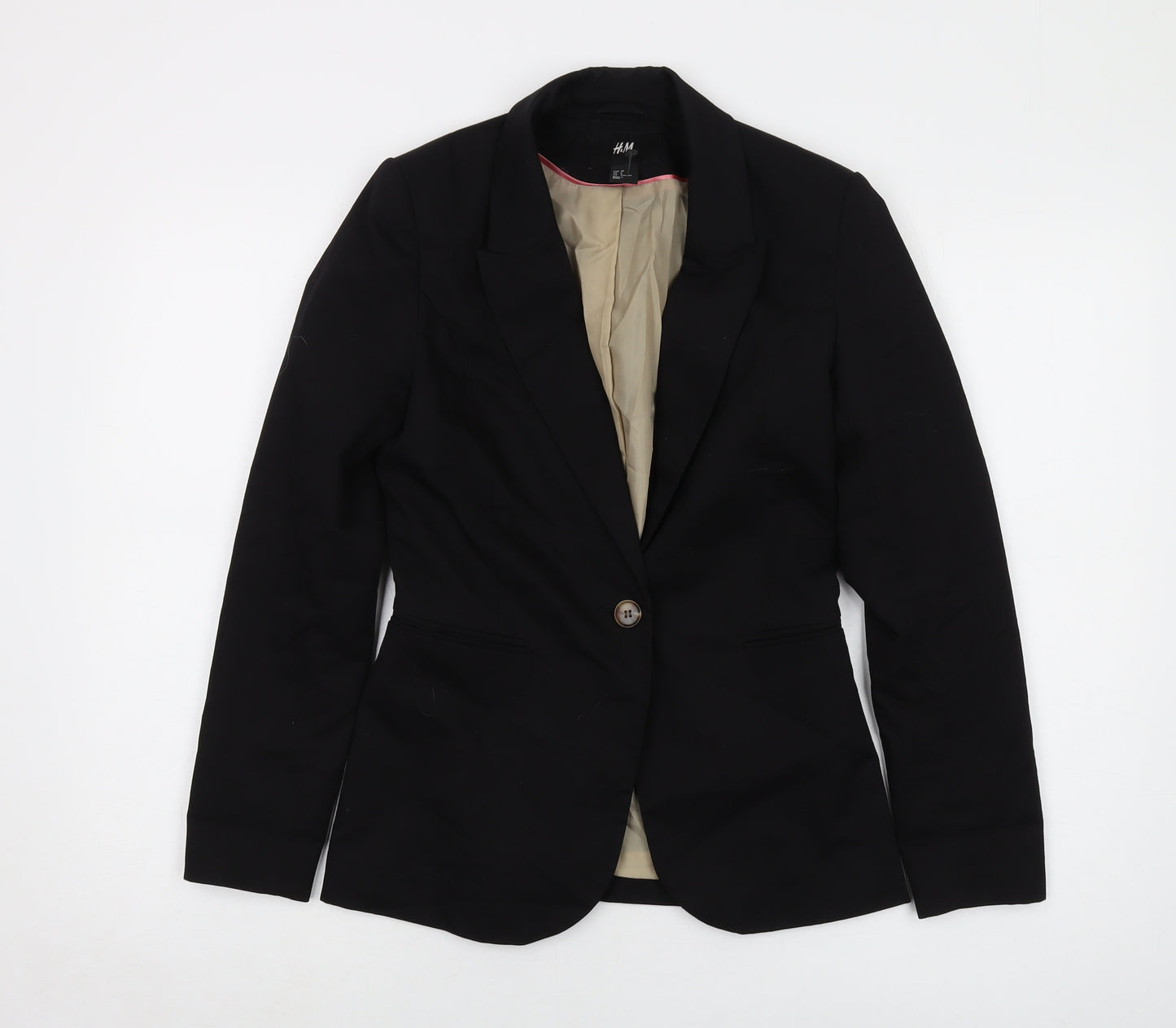 H&M Womens Black Jacket Size 6 Button