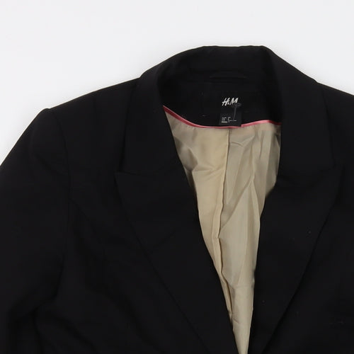H&M Womens Black Jacket Size 6 Button