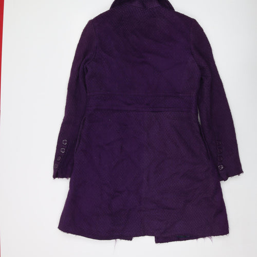 Full Circle Womens Purple Overcoat Coat Size 10 Button