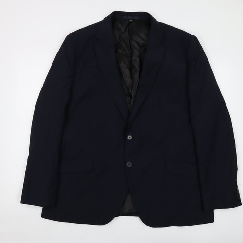 Marks and Spencer Mens Blue Wool Jacket Suit Jacket Size 46 Regular