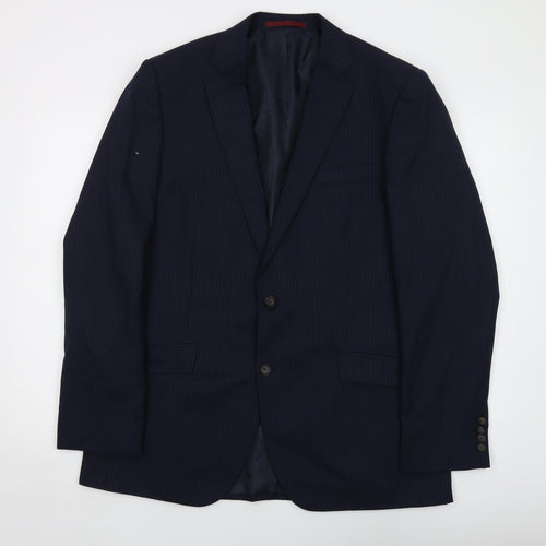 Marks and Spencer Mens Blue Wool Jacket Suit Jacket Size 42 Regular