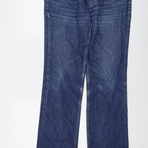 Falmer Womens Blue Cotton Straight Jeans Size 14 L30.5 in Regular Button