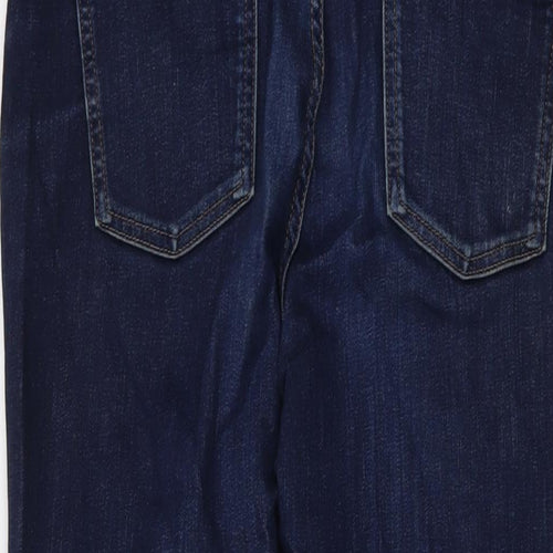 Marks and Spencer Womens Blue Cotton Bootcut Jeans Size 14 L27 in Regular Button