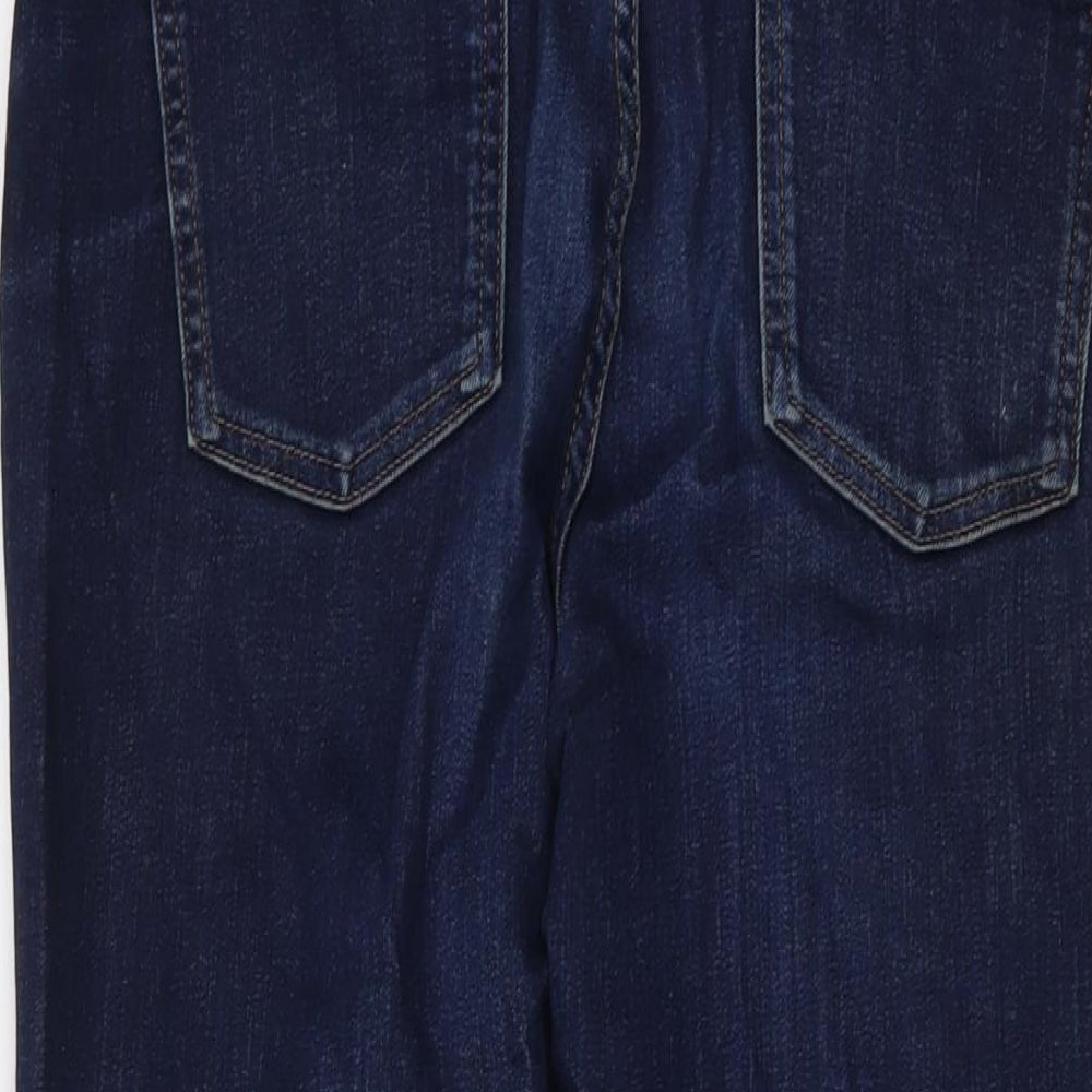 Marks and Spencer Womens Blue Cotton Bootcut Jeans Size 14 L27 in Regular Button