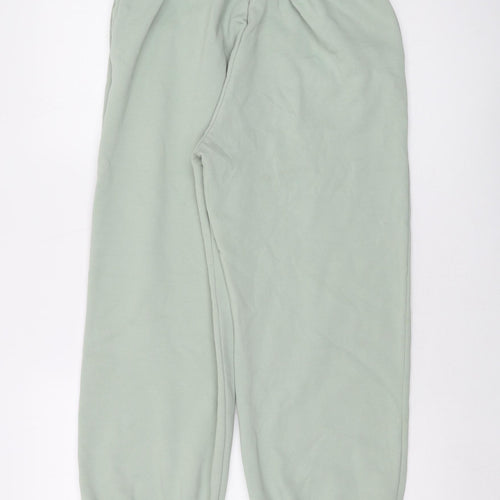 Zara Womens Green Cotton Trousers Size M L26 in Regular Drawstring